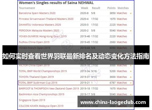 如何实时查看世界羽联最新排名及动态变化方法指南