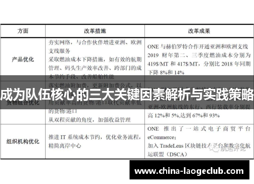 成为队伍核心的三大关键因素解析与实践策略